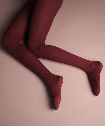 Maroon Cableknit Stockings
