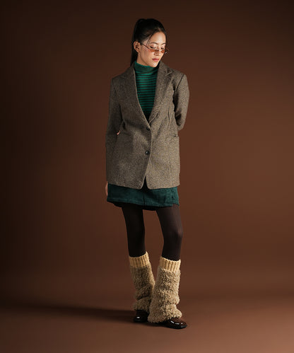 Banded Plush Ribbed Leg Warmer - Light Brown