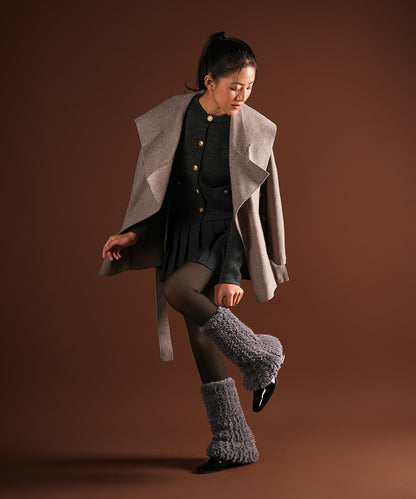 Plush Ribbed Leg Warmer - Grey