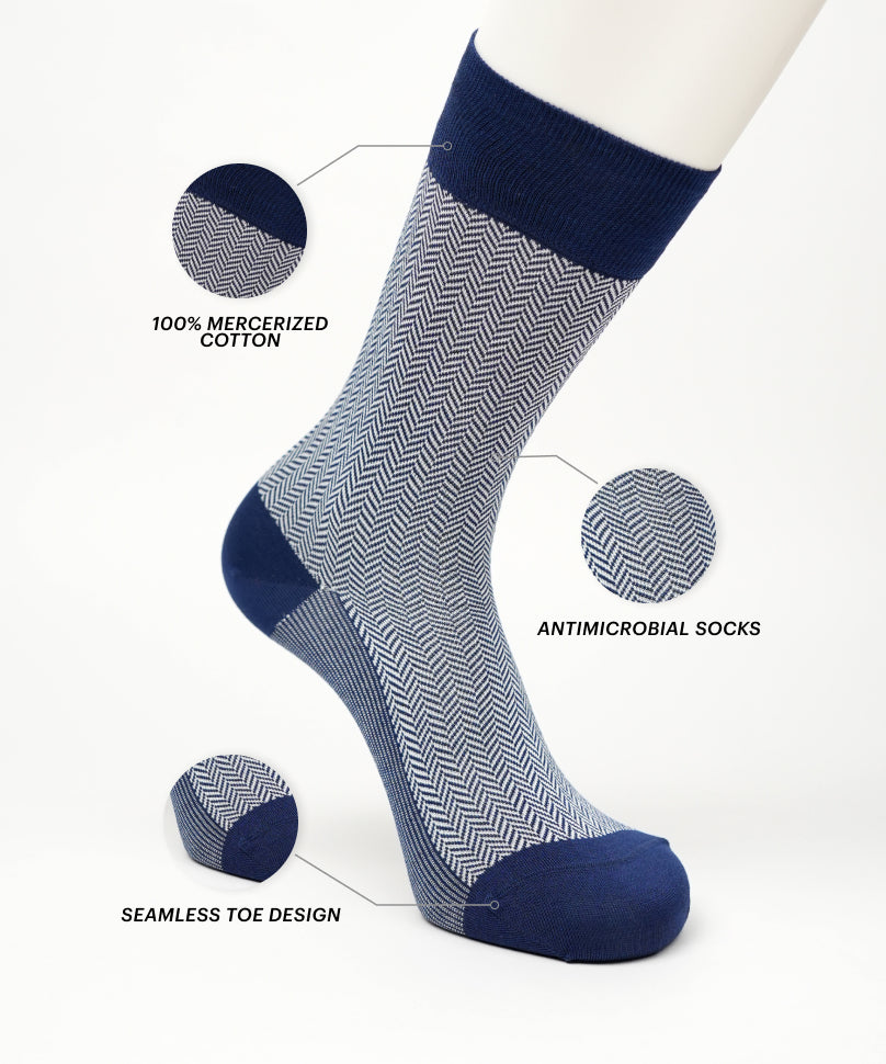 Navy Blue Herringbone