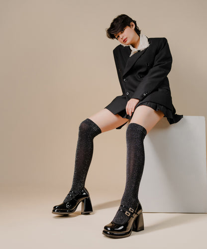 Shimmer Thigh High Black