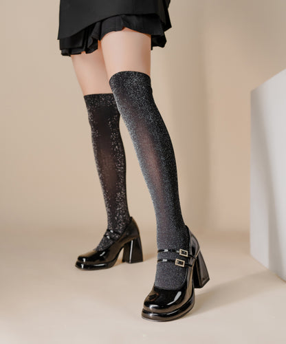 Shimmer Thigh High Black