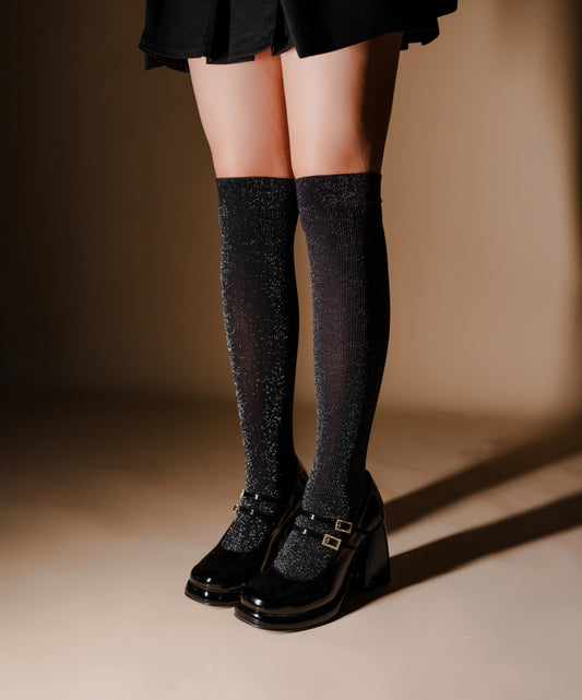 Shimmer Thigh High Black