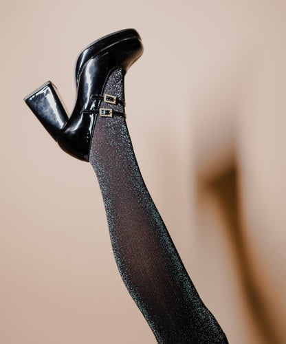 Shimmer Thigh High Black