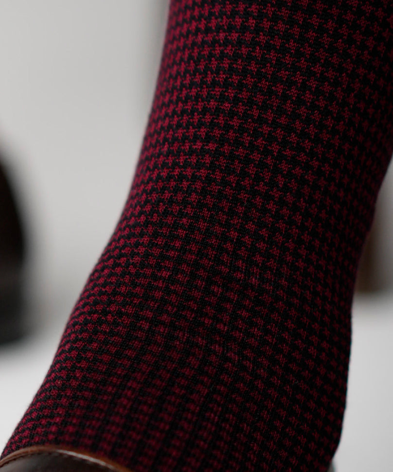 Maroon Houndstooth