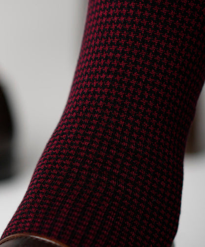 Maroon Houndstooth