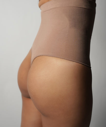 High Waisted Thong - Brown