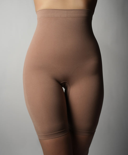 High-Waisted Mid Thigh Short - Brown