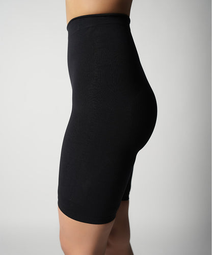 High-Waisted Mid Thigh Short - Black