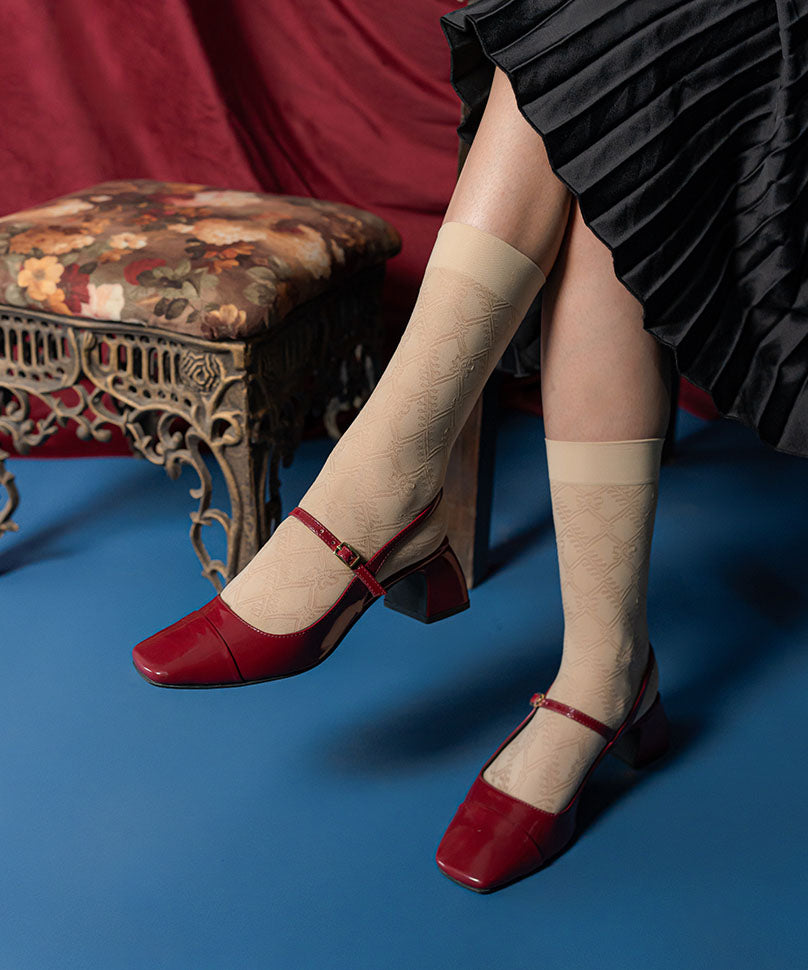 Matelasse Socks Beige