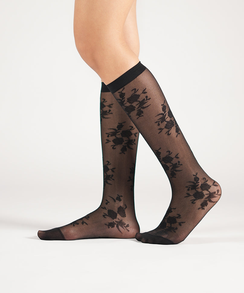 Rosa Sheer Socks - Black
