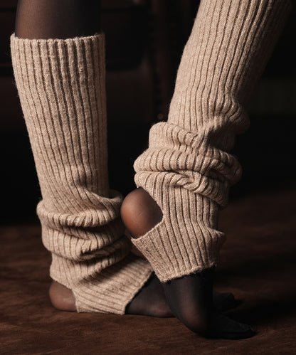 Ribbed Leg Warmers - Beige
