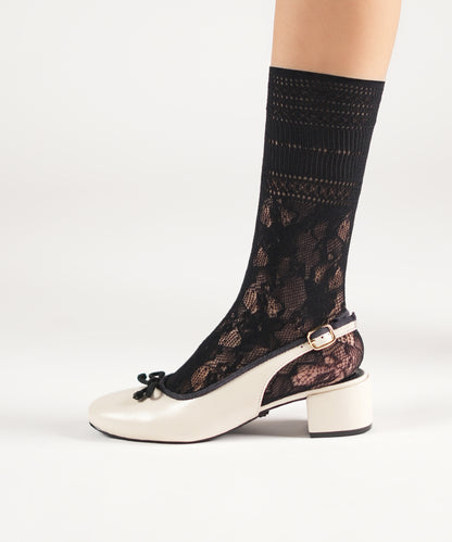 Elizabeth Lace Socks - Black