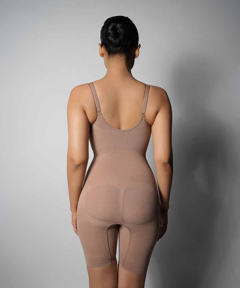 Mid Thigh Bodysuit - Brown