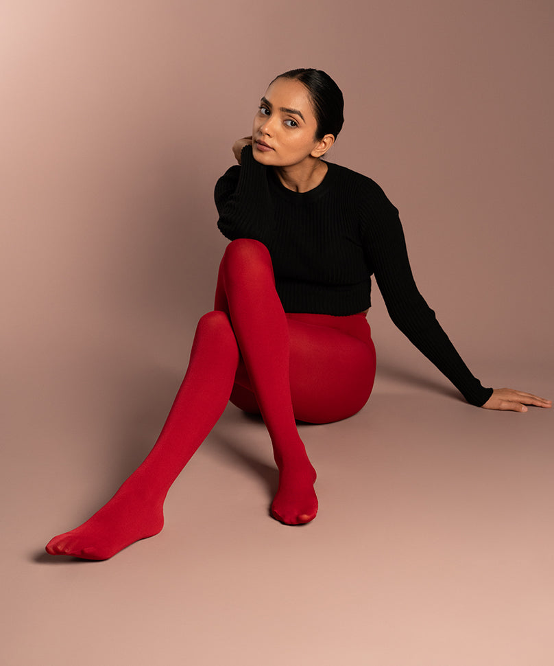 Claret Opaque Stockings