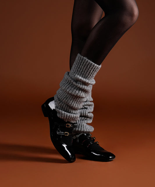 Ribbed Leg Warmers - Grey