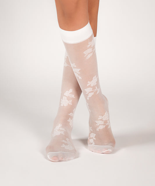 Rosa Sheer Socks - White