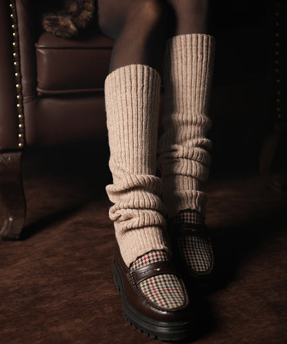 Ribbed Leg Warmers - Beige