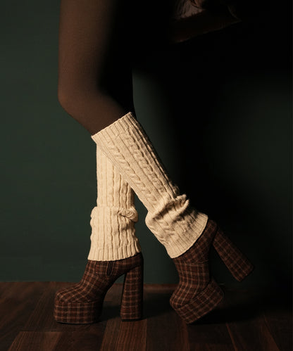 Cable Knit Leg Warmer - Cream