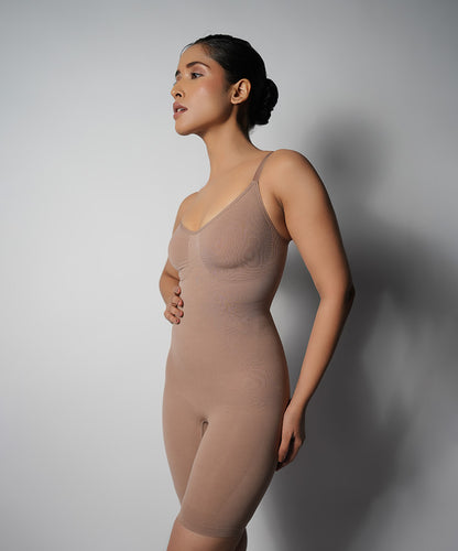 Mid Thigh Bodysuit - Brown