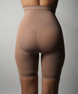 High-Waisted Mid Thigh Short - Brown