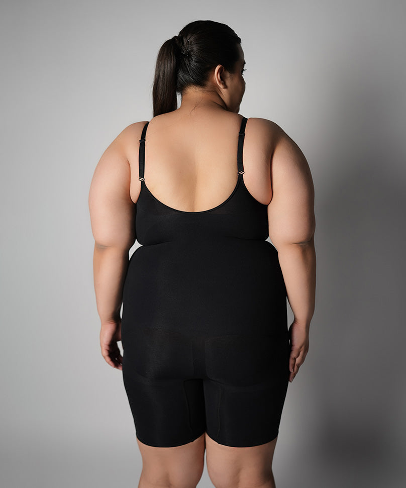 Mid Thigh Bodysuit - Black