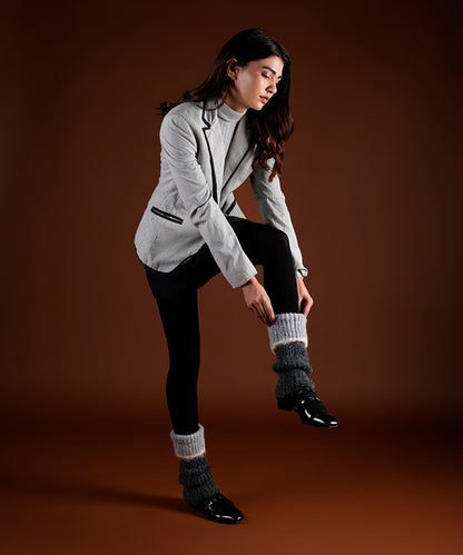 Color Block Cuff Leg Warmer - Dark Grey