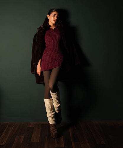 Cable Knit Leg Warmer - Cream