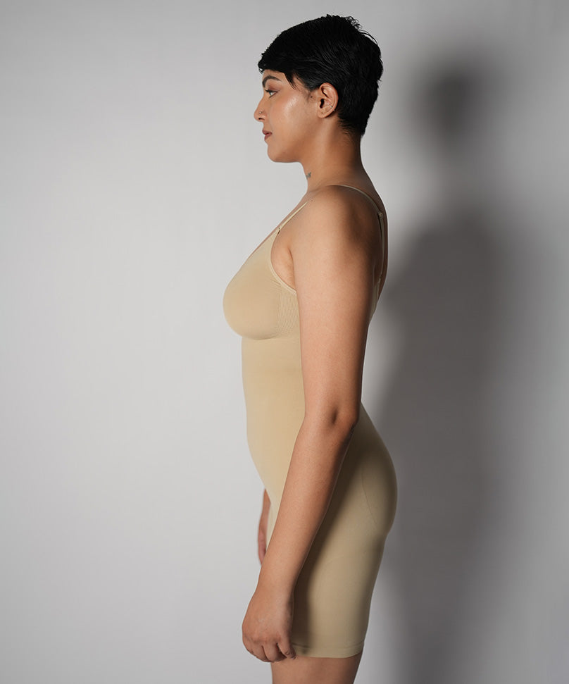 Mid Thigh Bodysuit - Nude