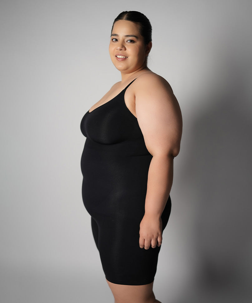 Mid Thigh Bodysuit - Black