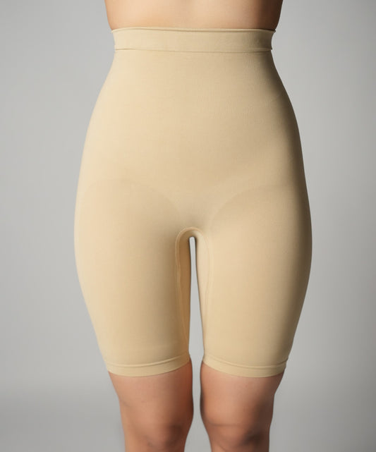 High-Waisted Mid Thigh Short - Nude