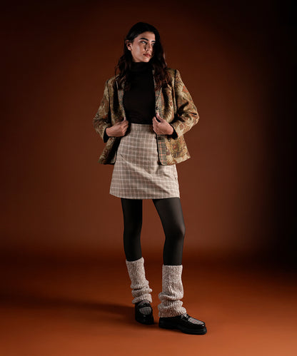 Melange Ribbed Leg Warmer - Khakhi