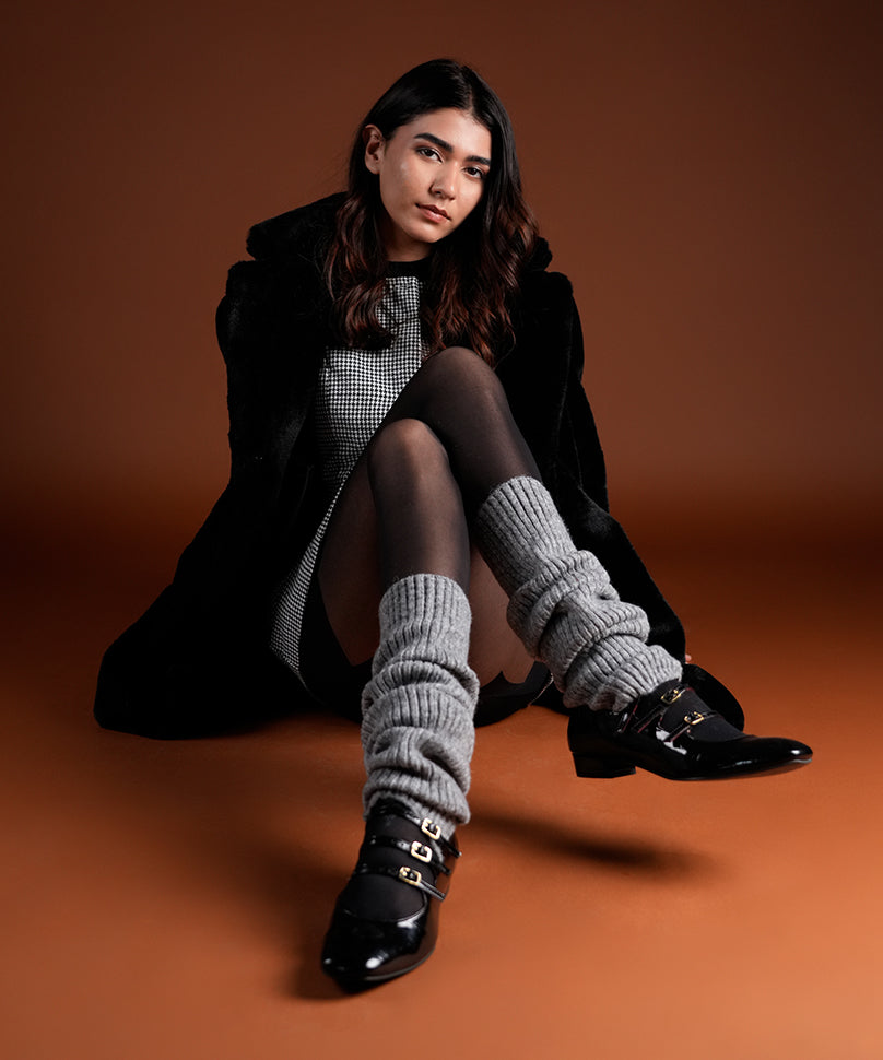 Ribbed Leg Warmers - Grey