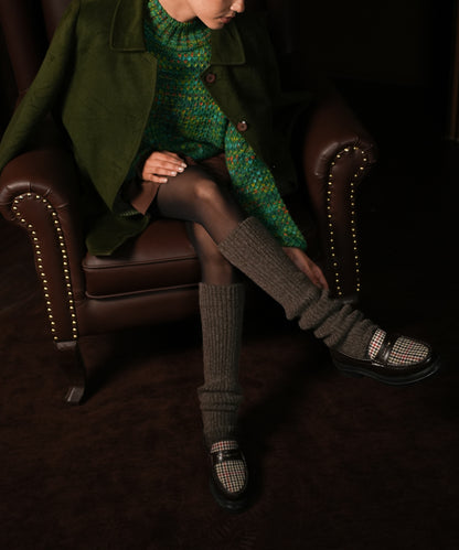 Ribbed Leg Warmers - Brown