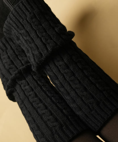 Cable Knit Leg Warmer - Black