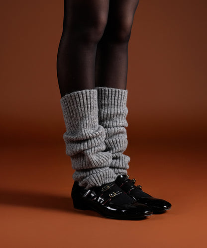 Ribbed Leg Warmers - Grey