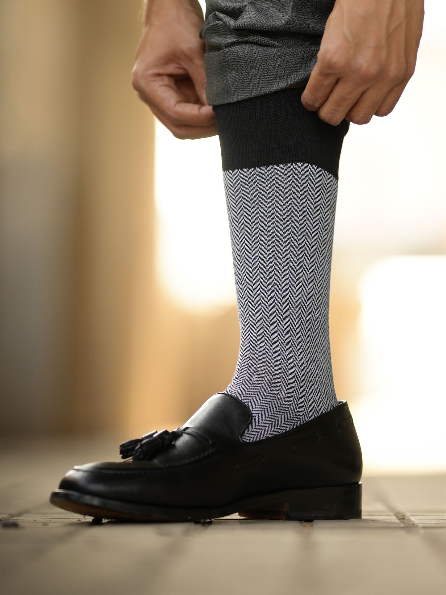 Black Herringbone