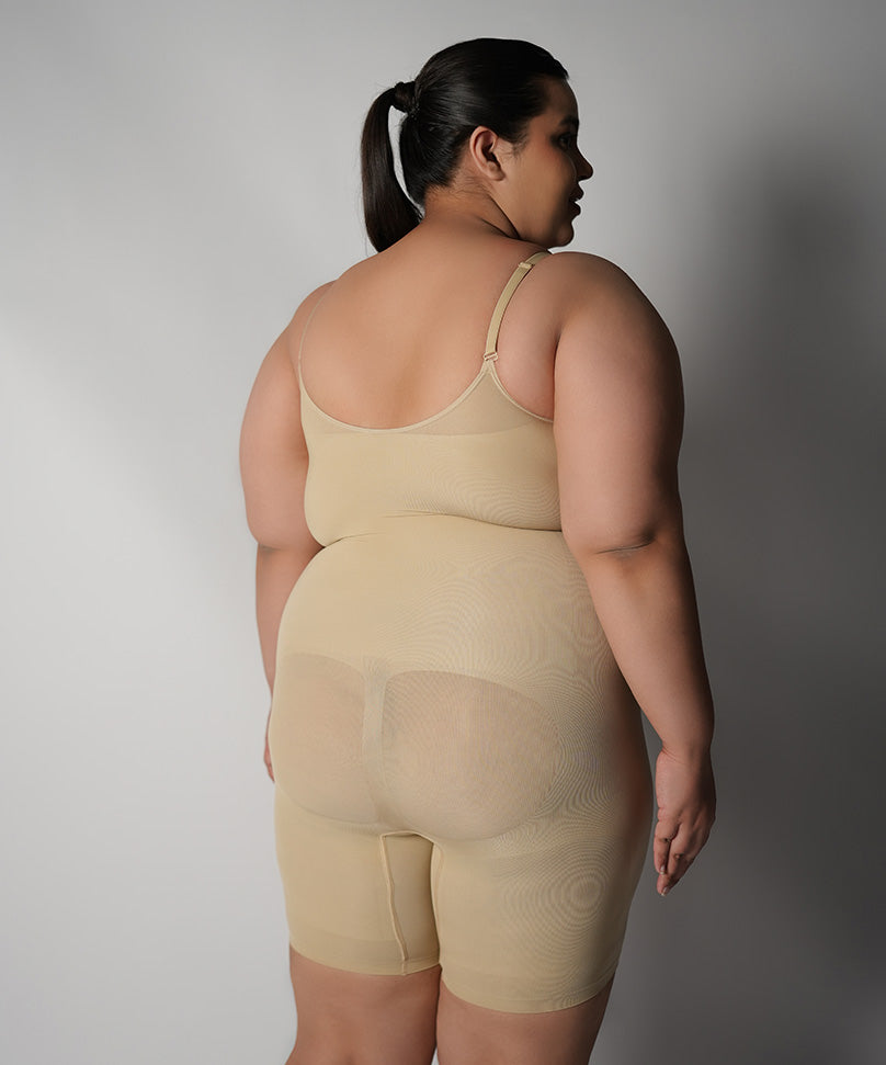 Mid Thigh Bodysuit - Nude