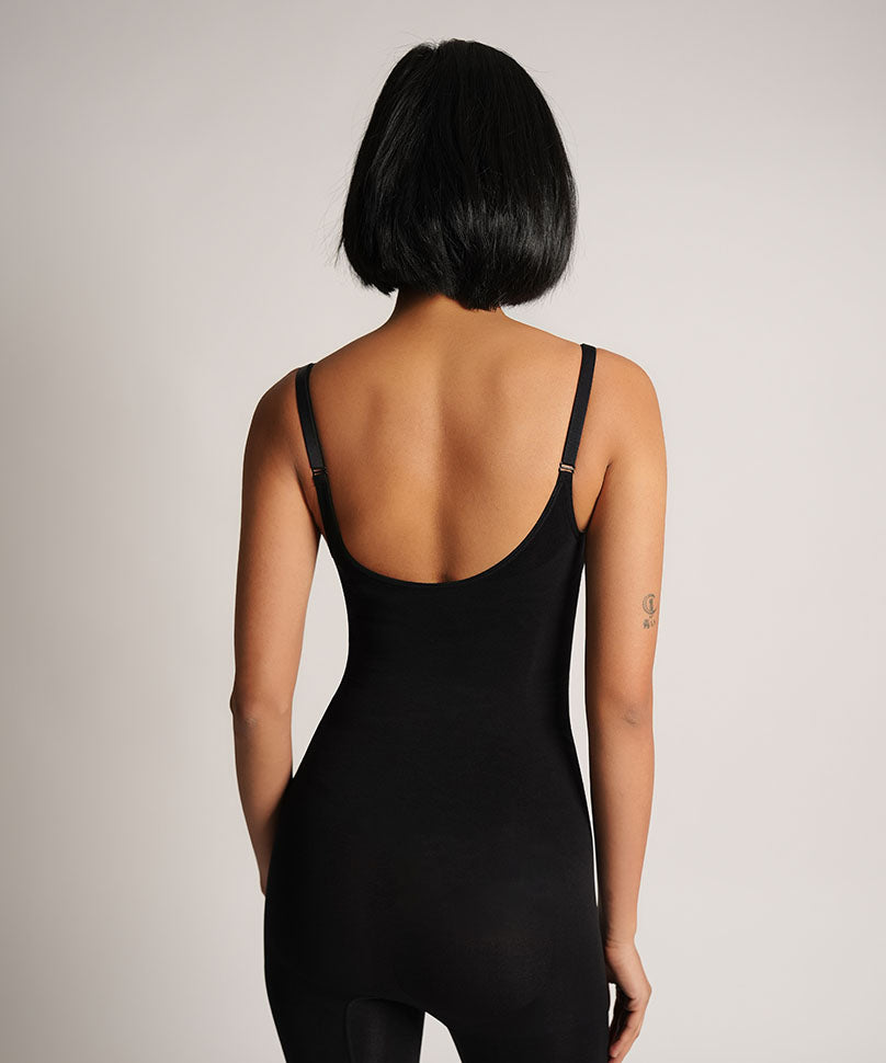 Mid Thigh Open Bust bodysuit - Black