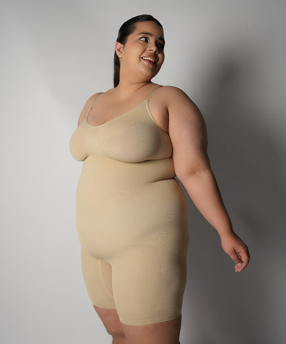 Mid Thigh Bodysuit - Nude