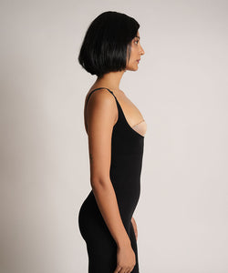 Mid Thigh Open Bust bodysuit - Black