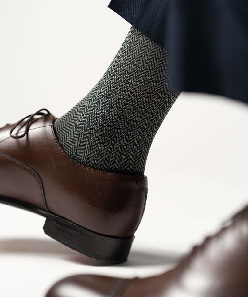 Green Herringbone