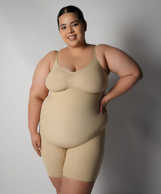 Mid Thigh Bodysuit - Nude
