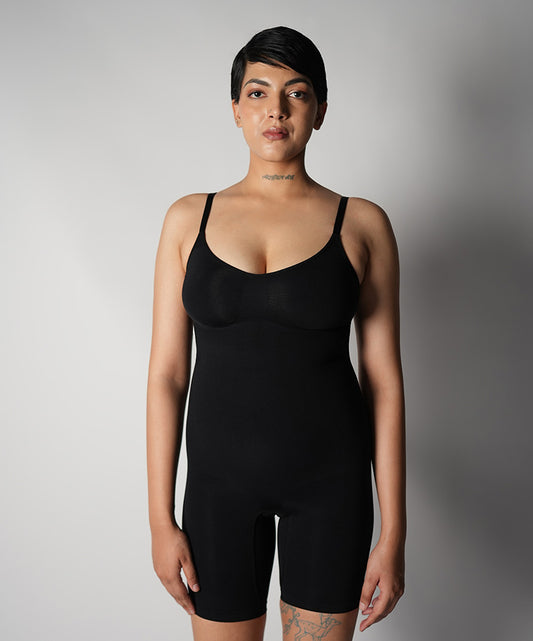 Mid Thigh Bodysuit - Black
