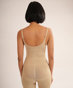 Mid Thigh Open Bust bodysuit - Nude