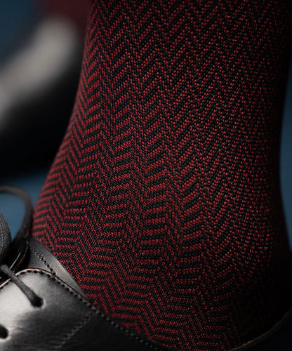 Maroon Herringbone