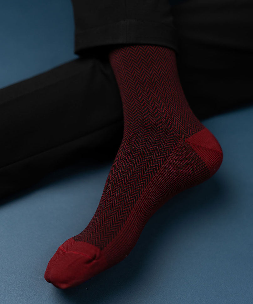 Maroon Herringbone