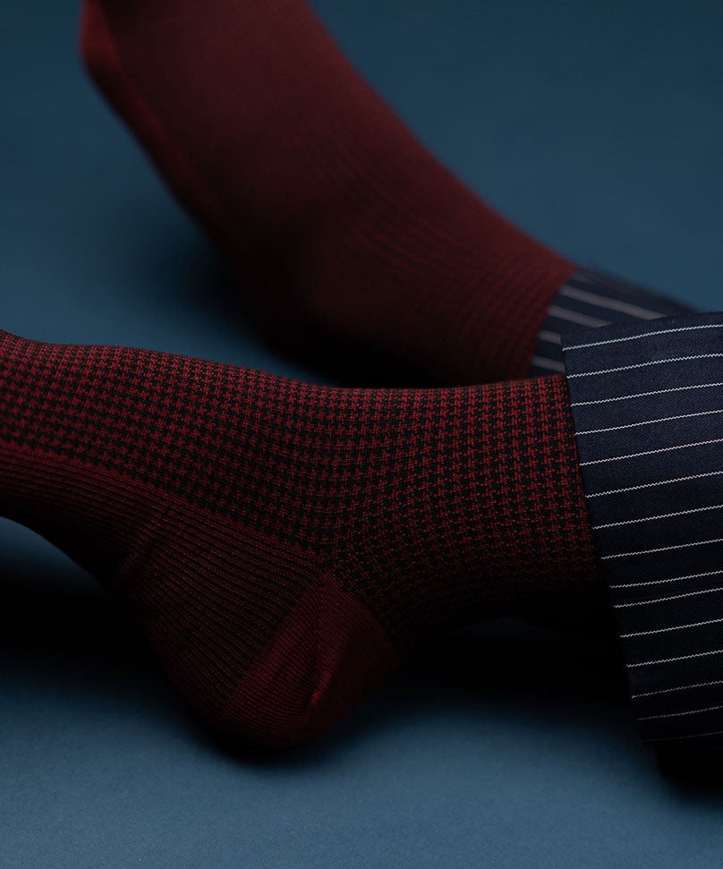 Maroon Houndstooth