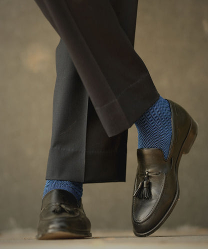 Royal Blue Herringbone