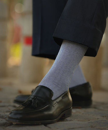 Navy Blue Herringbone